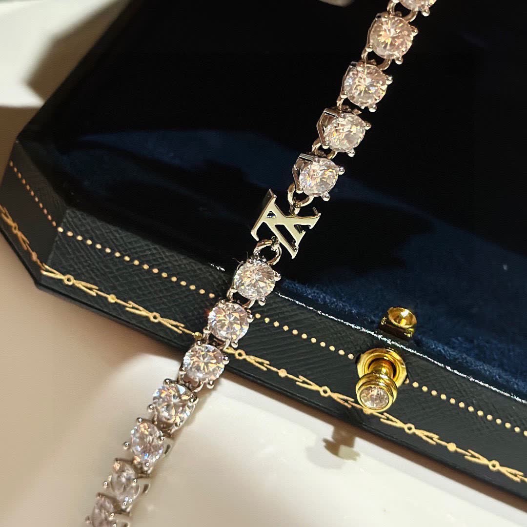 Louis Vuitton Silver Crystal Bracelet